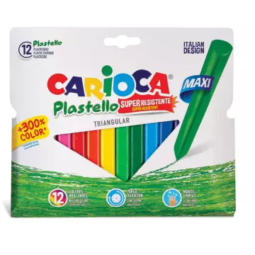 Carioca Jumbo Üçgen Elleri Kirletmeyen Yıkanabilir Pastel Boya Kalemi 12'li (42671)
