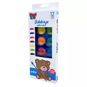 Kraf Kids KK600 Sulu Boya Büyük 12 Renk