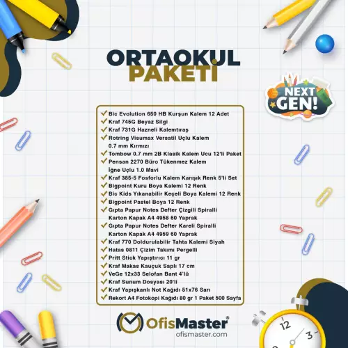 Ortaokul Kırtasiye Paketi
