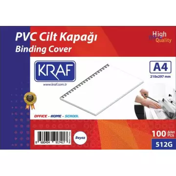 Kraf Cilt Kapağı 160 Mikron A4 Beyaz x 100’lü Paket (512G)