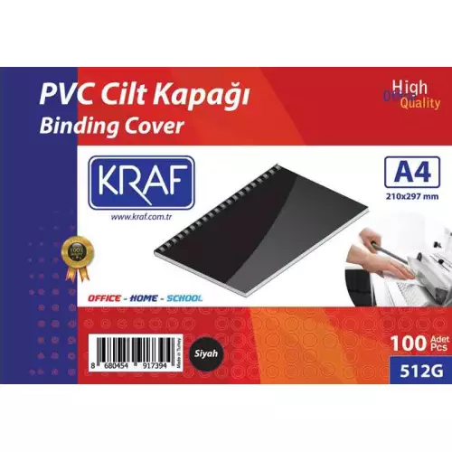 Kraf Cilt Kapağı 160 Mikron A4 Siyah x 100’lü Paket (512G)