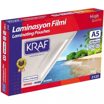 Kraf 2122 Laminasyon Filmi 100 Mikron A5 100’lü