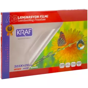 Kraf 2123 Laminasyon Filmi 125 Mikron A3 100’lü