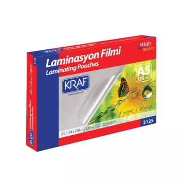 Kraf 2125 Laminasyon Filmi 125 Mikron A5 100’lü