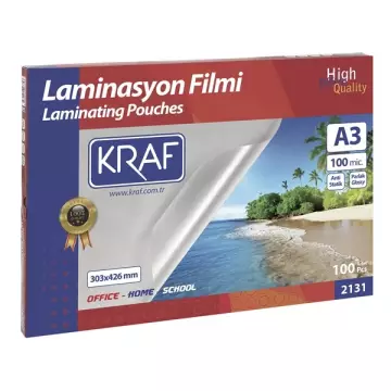 Kraf 2131 Laminasyon Filmi 100 Mikron A3 100’lü