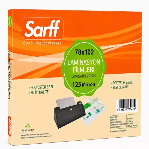 Sarff Laminasyon Filmi 125 Mikron 78x102 100’lü