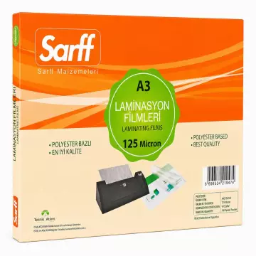 Sarff Laminasyon Filmi 125 Mikron A3 100’lü