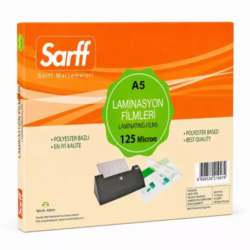 Sarff Laminasyon Filmi 125 Mikron A5 100’lü