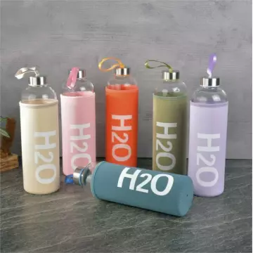 Cam Matara Kılıflı 1000 ml - Karışık Renk