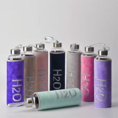 Cam Matara Peluş Kılıflı 600 ml - Karışık Renk