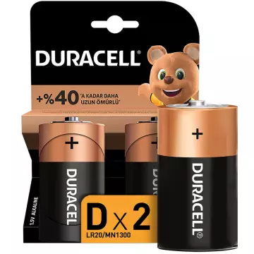 Duracell LR-20 Alkalin D Büyük Boy Pil 2'li Paket