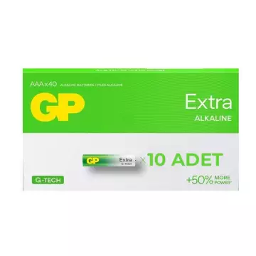 GP G-Tech Extra Alkalin AAA İnce Kalem Pil 10'lu Paket