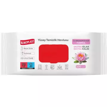 Koroplast Lotus Çiçeği Kokulu Islak Temizlik Havlusu 100 Yaprak