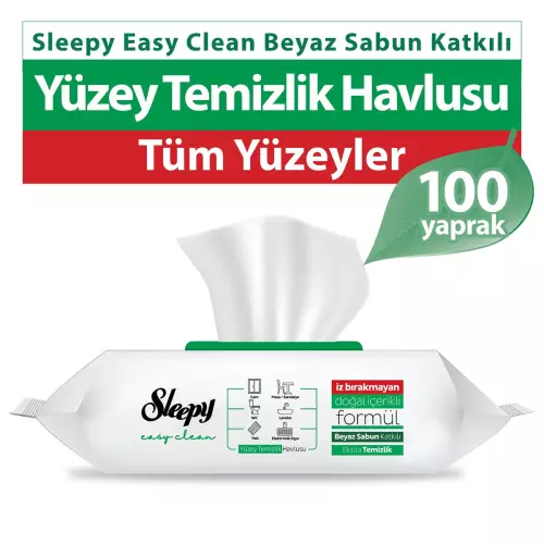 Sleepy Beyaz Sabun Yüzey Temizlik Havlusu 100 Yaprak