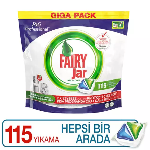 Fairy Jar Hepsi Bir Arada Bulaşık Makinesi Tableti 115'li Paket