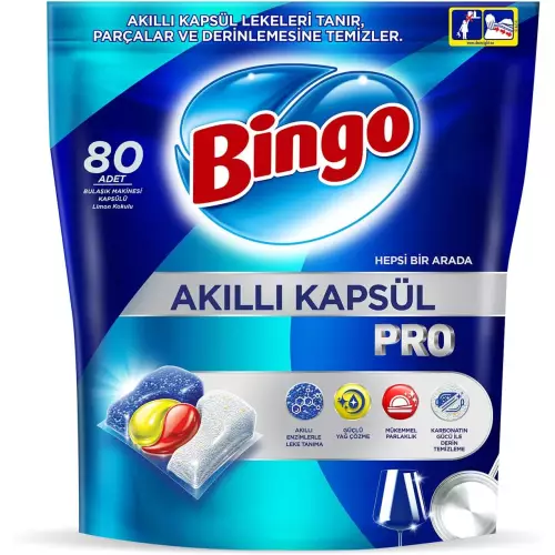 Bingo Akıllı Kapsül Pro Bulaşık Makinesi Deterjanı Tableti x 80 Adet