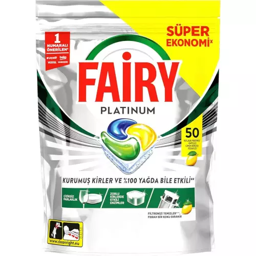 Fairy Platinum Bulaşık Makinesi Tableti x 50 Adet