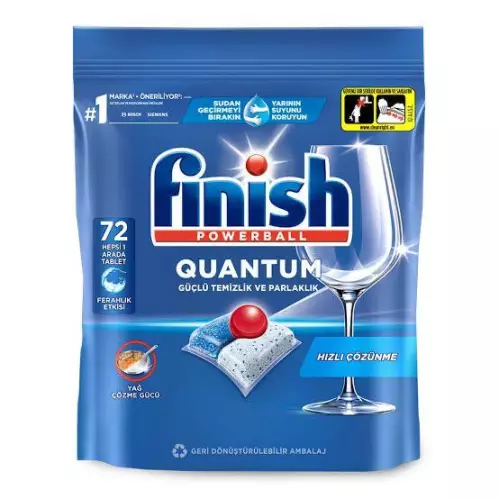 Finish Powerball Quantum Bulaşık Makinesi Tableti - 72 Adet