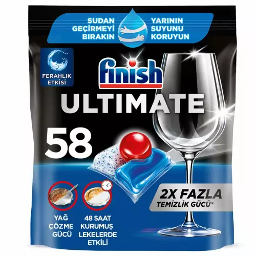 Finish Ultimate Hepsi Bir Arada Bulaşık Makinesi Deterjanı Tableti x 58 Adet