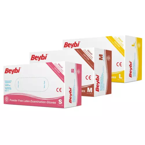 Beybi Pudrasız Latex Beyaz Eldiven 100'lü Paket
