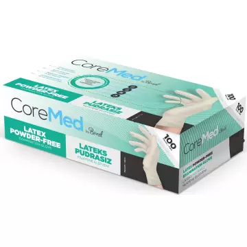 CoreMed Pudrasız Lateks Muayene Eldiveni 100’lü Paket