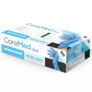 CoreMed Pudrasız Mavi Nitril Muayene Eldiveni 100’lü Paket