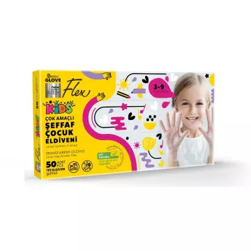 Flex Kids Çok Amaçlı Şeffaf Çocuk Eldiveni - 50 Adet