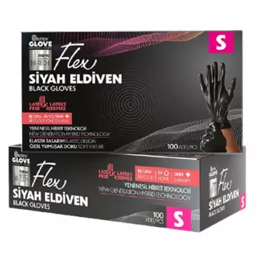 Flex Tpe Hibrit Eldiven Siyah - 100 Adet