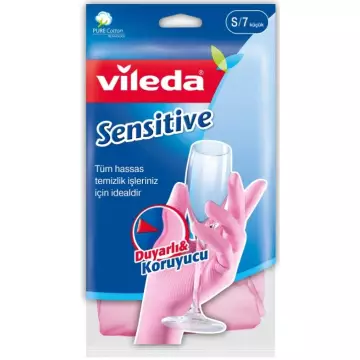 Vileda Candy Pink Sensitive Pamuklu Temizlik Eldiveni Pembe
