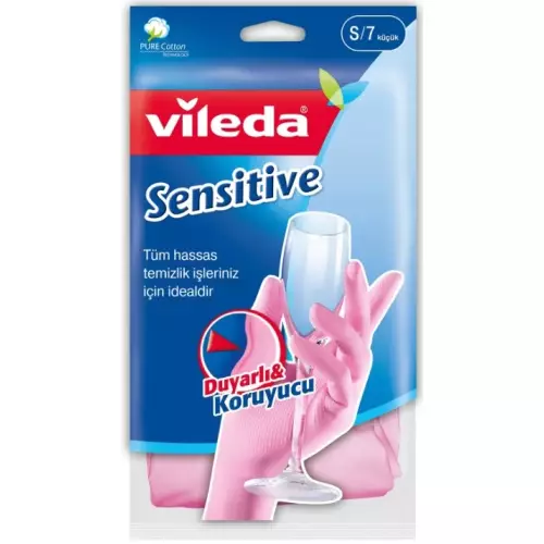 Vileda Candy Pink Sensitive Pamuklu Temizlik Eldiveni Pembe