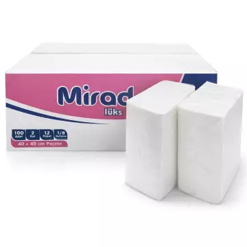 Mirada Garson Katlama Lüks Peçete 40x40 100 Yaprak - 12 Paket - 1 Koli