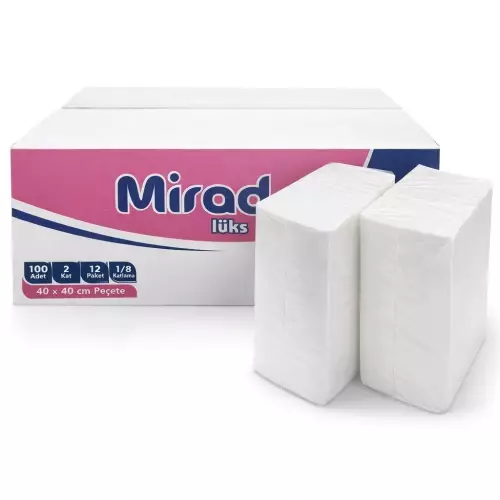 Mirada Garson Katlama Lüks Peçete 40x40 100 Yaprak - 12 Paket - 1 Koli