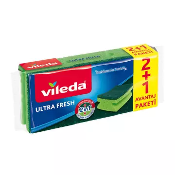 Vileda Ultra Fresh Oluklu Sünger 2+1