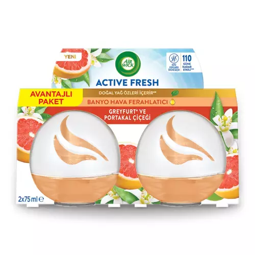 Airwick Decosphere Oda Kokusu Active Fresh Greyfurt ve Portakal Çiçeği 2'li Paket