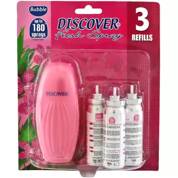 Discover Banyo Fresh Koku Makinesi Pembe + Yedek Oda Kokusu Sprey 3'lü