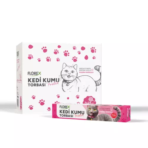 Florex Kedi Kumu Torbası Pudra Kokulu - 7'li Paket