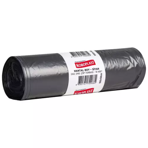 Koroplast Çöp Torbası Endüstriyel Horeca 500 gr - 33 Micron Hantal Boy Siyah 100x150