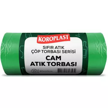 Koroplast Cam Atık Çöp Torbası 650 gr - 40 Micron Jumbo Boy Yeşil 80x110 10’lu Paket