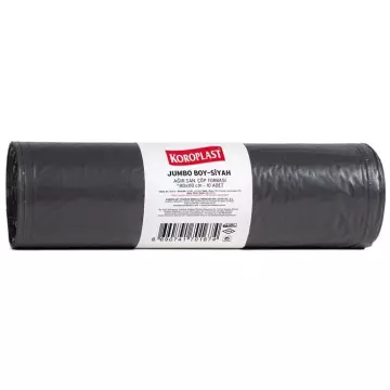 Koroplast Çöp Torbası Ağır Sanayi Jumbo Boy 80x110 (96 Mikron - 800 gr) - Siyah 10’lu