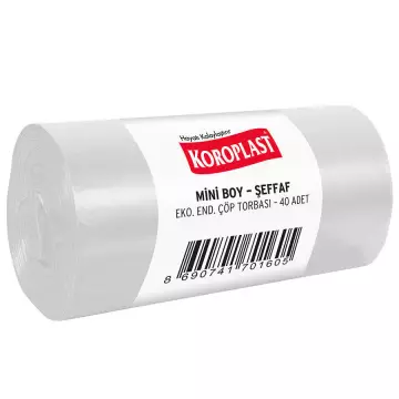 Koroplast Çöp Torbası Eko Endüstriyel Mini Boy Şeffaf 40x50