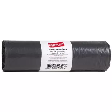 Koroplast Çöp Torbası Eko Sanayi Jumbo Boy 80x110 (70 Mikron - 600 gr) - Siyah 10’lu
