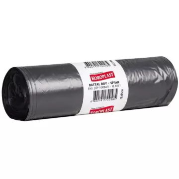 Koroplast Çöp Torbası Endüstriyel Battal Boy 72x95 (62 Mikron - 400 gr) - Siyah 10’lu