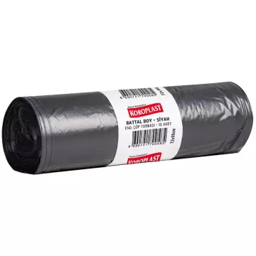 Koroplast Çöp Torbası Endüstriyel 300 gr - 46 Micron Battal Boy Siyah 72x95