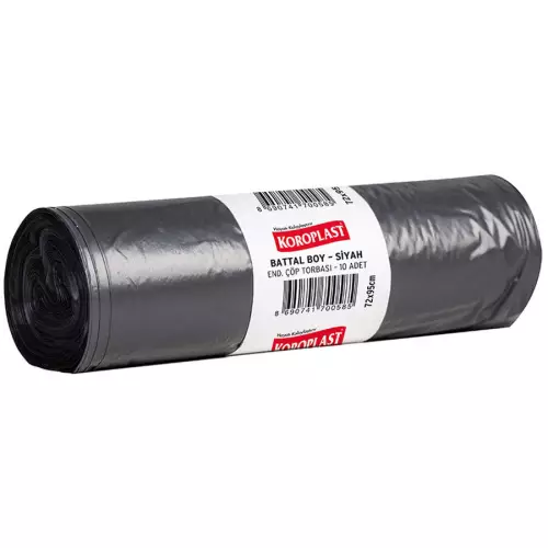 Koroplast Çöp Torbası Endüstriyel 300 gr - 46 Micron Battal Boy Siyah 72x95
