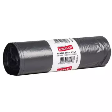Koroplast Çöp Torbası Endüstriyel Hantal Boy 100x150 (71 Mikron - 1000 gr) - Siyah 10'lu