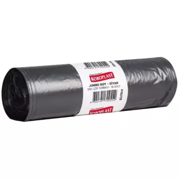 Koroplast Çöp Torbası Endüstriyel Jumbo Boy 80x110 (48 Mikron - 400 gr) - Siyah 10’lu