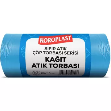 Koroplast Kağıt Atık Çöp Torbası 440 gr - 27 Micron Jumbo Boy Mavi 80x110 10’lu Paket