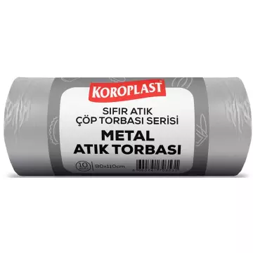 Koroplast Metal Atık Çöp Torbası 650 gr - 40 Micron Jumbo Boy Açık Gri 80x110 10’lu Paket