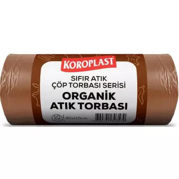 Koroplast Organik Atık Çöp Torbası 440 gr - 27 Micron Jumbo Boy Kahverengi 80x110 10’lu Paket