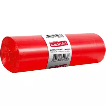 Koroplast Tıbbi Atık Torbası 560 gr - 100 Micron Battal Boy Kırmızı 72x80